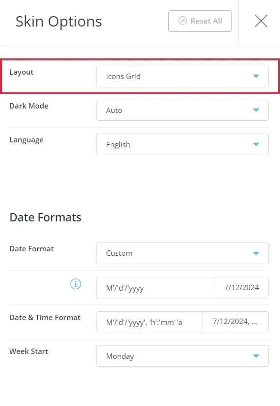 DirectAdmin skin options