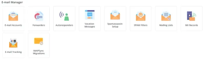 DirectAdmin email section