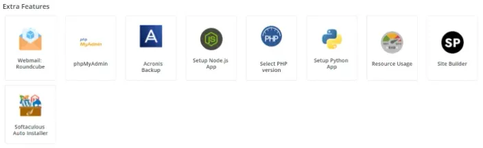 DirectAdmin extra features section