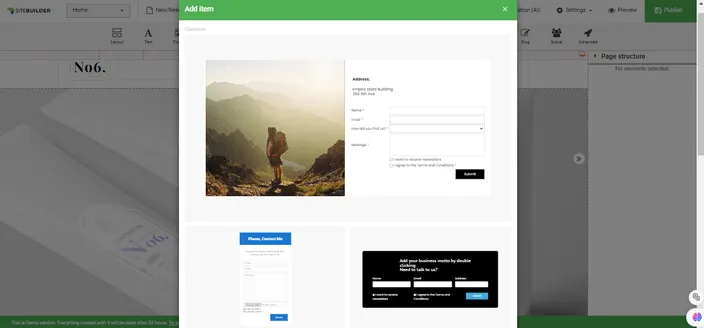 HostAfrica’s website builder - adding a form