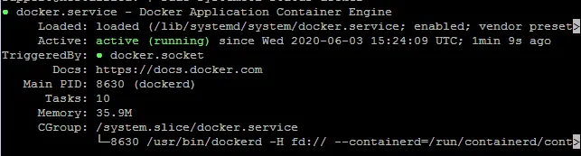 terminal output
