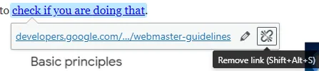 How to remove a link in WordPress