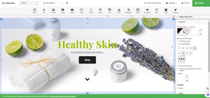 HostAfrica’s website builder edit option
