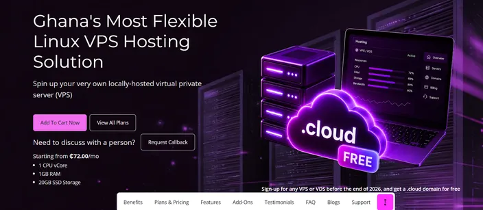 hostafrica vps product page