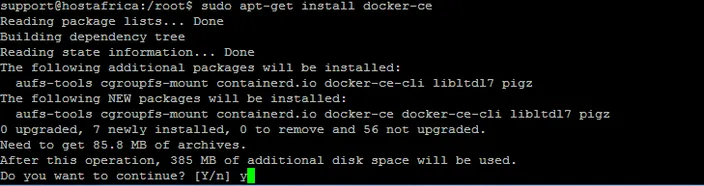 terminal output