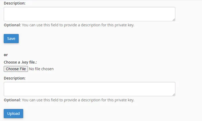The navigation area in cPanel guiding clients to upload their own SSL certificate
