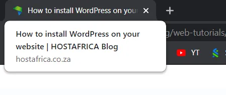 title tags in chrome