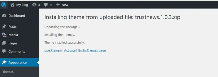 Once installed, you should see the following screen:
