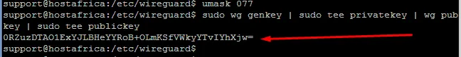terminal output