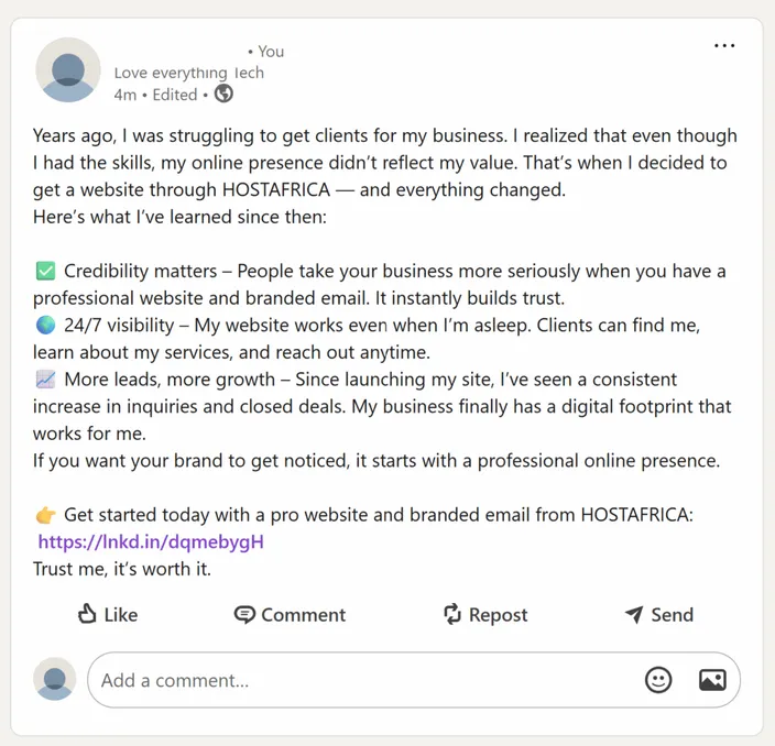 linkedin post