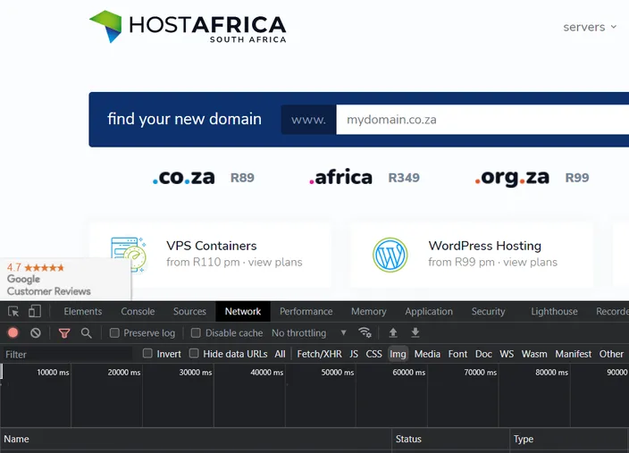 networks tab Chrome Developers tool