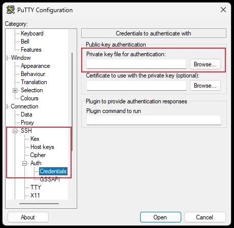 Putty SSH Interface