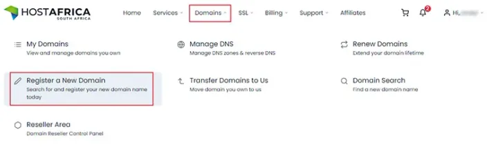 Register Domain Nav Location