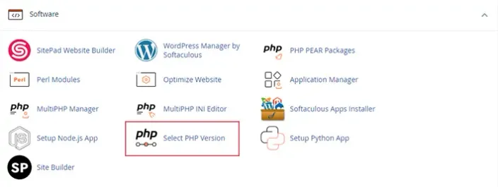 cPanel Select PHP Version
