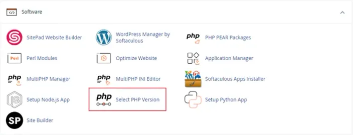 Select PHP Version