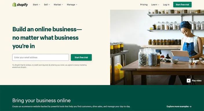 Shopify Homepage