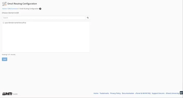 WHM Email Routing Configuration Dashboard