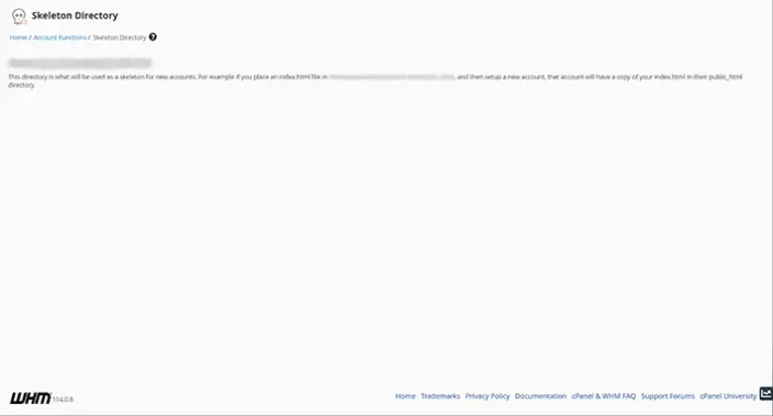 whm skeleton directory dashboard