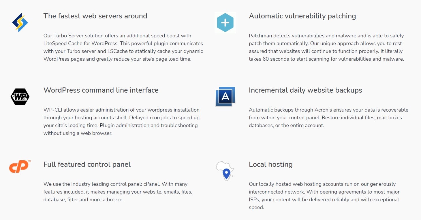 Optimised features for WordPress hosting with HOSTAFRICA