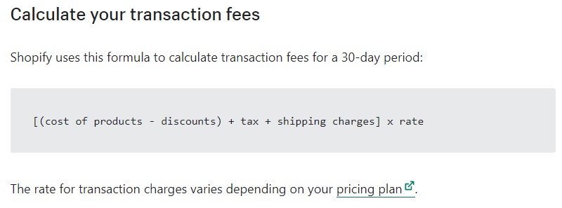calculate shopify transaction fees