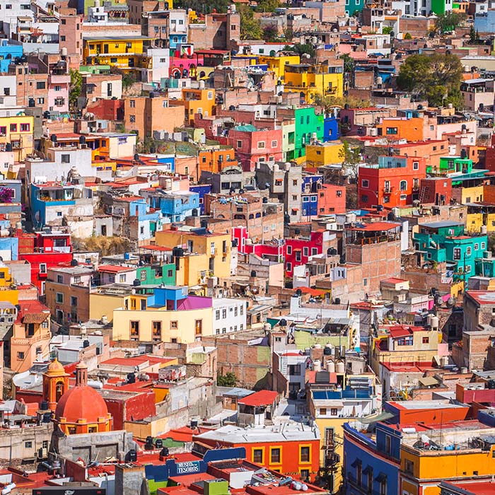 colourful houses in mexico