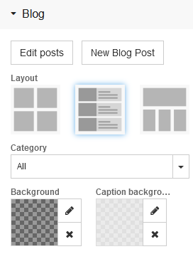 The blog tab for the blog element