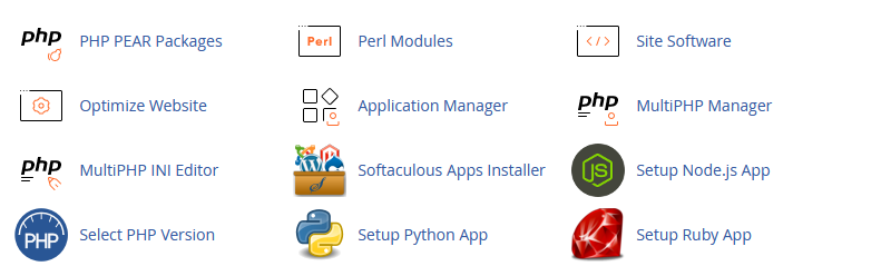 Softaculous installer in the software section of cPanel