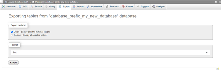 Export Database