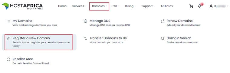 Register Domain Nav Location